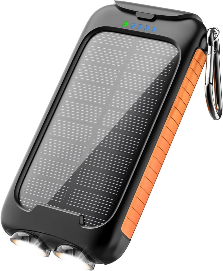 𝟮𝟬𝟮𝟰 𝙐𝙥𝙜𝙧𝙖𝙙𝙚 Solar Power Bank, Solar Charger, 38800mAh Outdoor Portable Charger, External Battery Pack 5V/3.1A Fast Charger Type C Ports with LED Flashlights, Perfect for Travel Camping